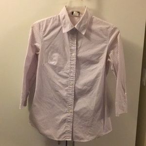 Slim stretch perfect shirt in stripe 3/4 sleeve